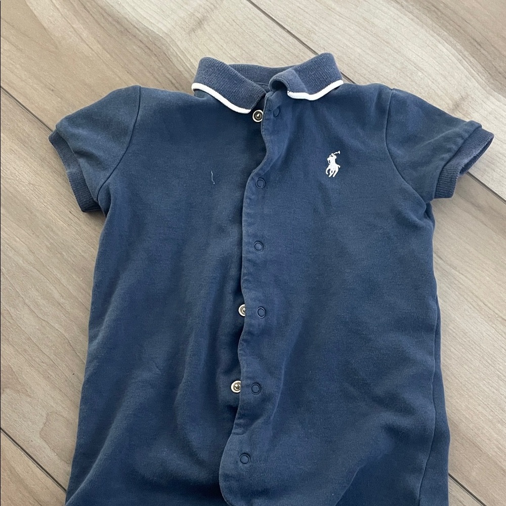 Ralph Lauren Navy Romper with White Accents